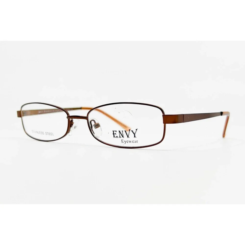Envy Eyewear Eyeglasses Frames Womens Brown EE-DAWN Stainless Steel 52-16-135